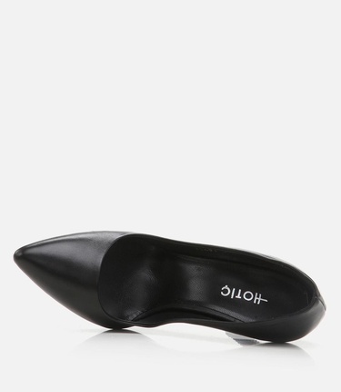  Kadın Deri Siyah Stiletto