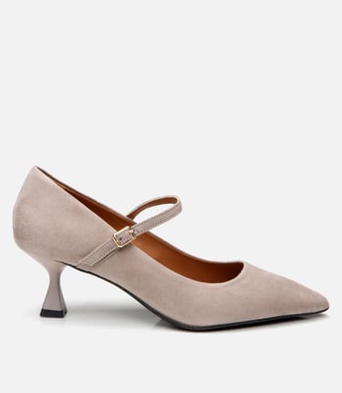  Kadın Deri Mary Jane Vizon Stiletto