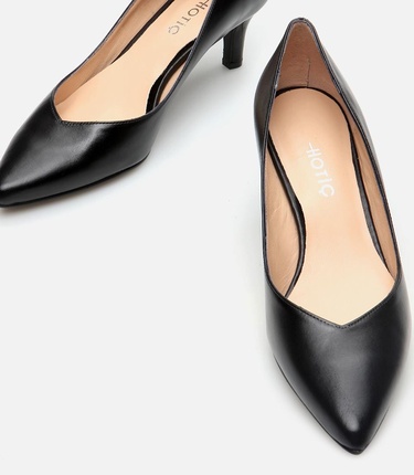  Kadın Deri Siyah Stiletto