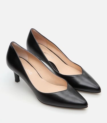  Kadın Deri Siyah Stiletto