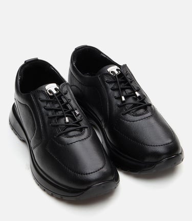  Kadın Deri Siyah Spor Ayakkabı