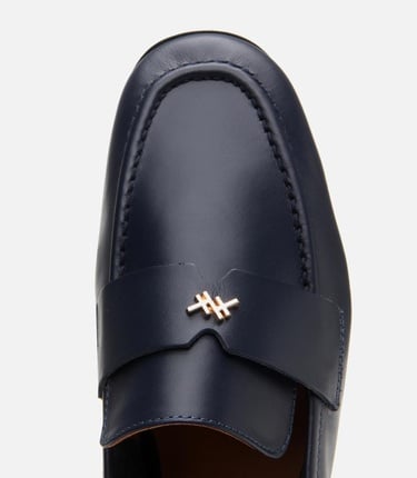  Kadın Deri Lacivert Esnek Tabanlı Klasik Loafer