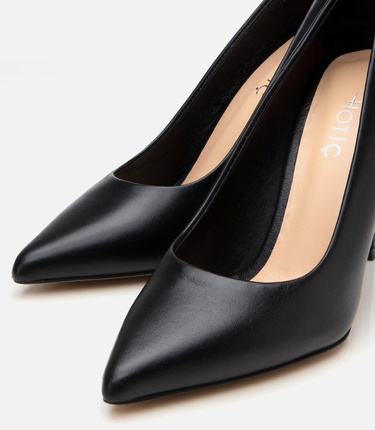  Kadın Deri Siyah İnce Topuklu Stiletto