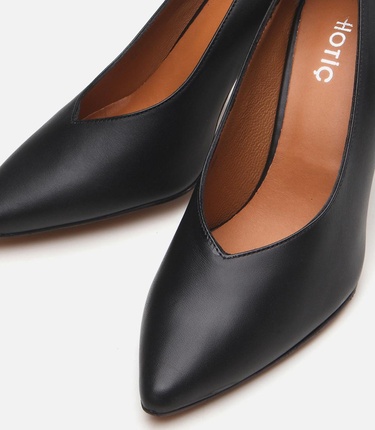  Kadın Deri Siyah Stiletto