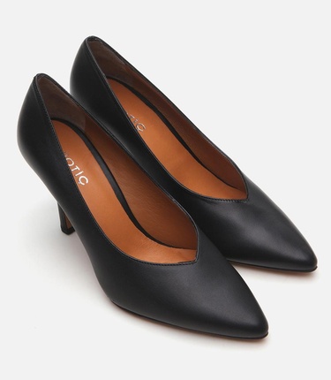  Kadın Deri Siyah Stiletto