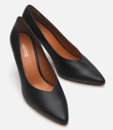  Kadın Deri Siyah Stiletto