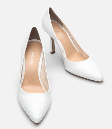  Kadın Deri Beyaz Stiletto