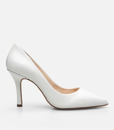  Kadın Deri Beyaz Stiletto