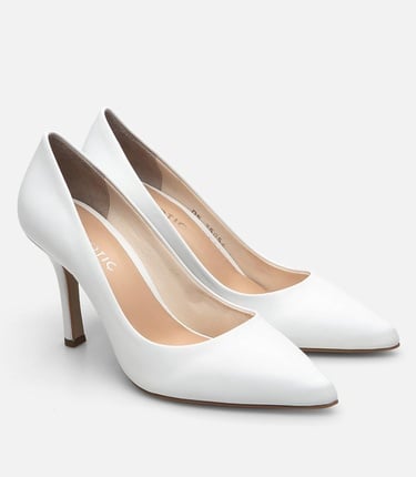  Kadın Deri Beyaz Stiletto
