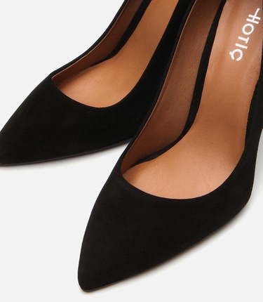  Kadın Deri Siyah Stiletto