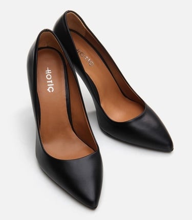  Kadın Deri Siyah Stiletto