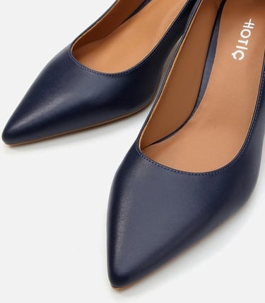  Kadın Deri Lacivert Stiletto