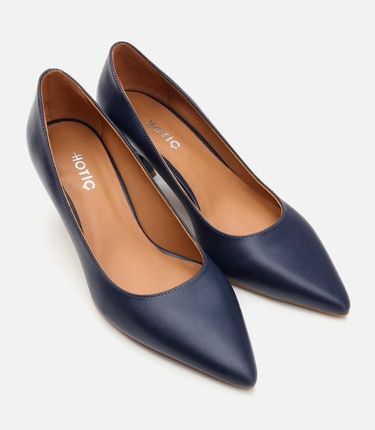  Kadın Deri Lacivert Stiletto