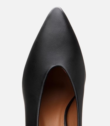  Kadın Deri Siyah Zincir Detaylı Stiletto