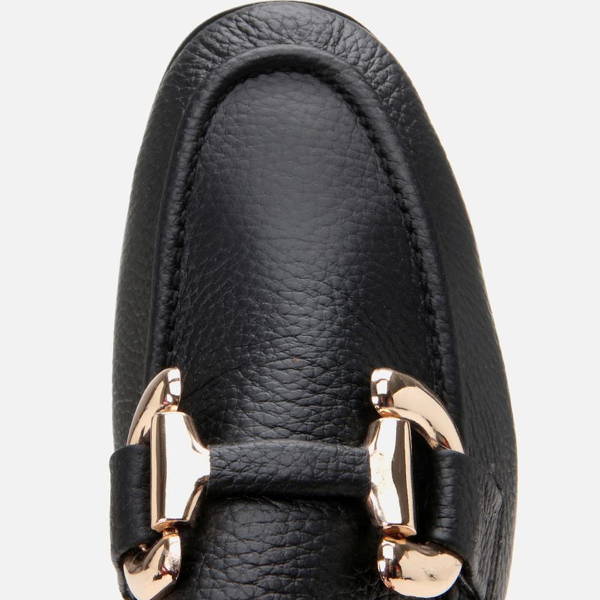 Kadın Deri Siyah Tokalı Günlük Loafer