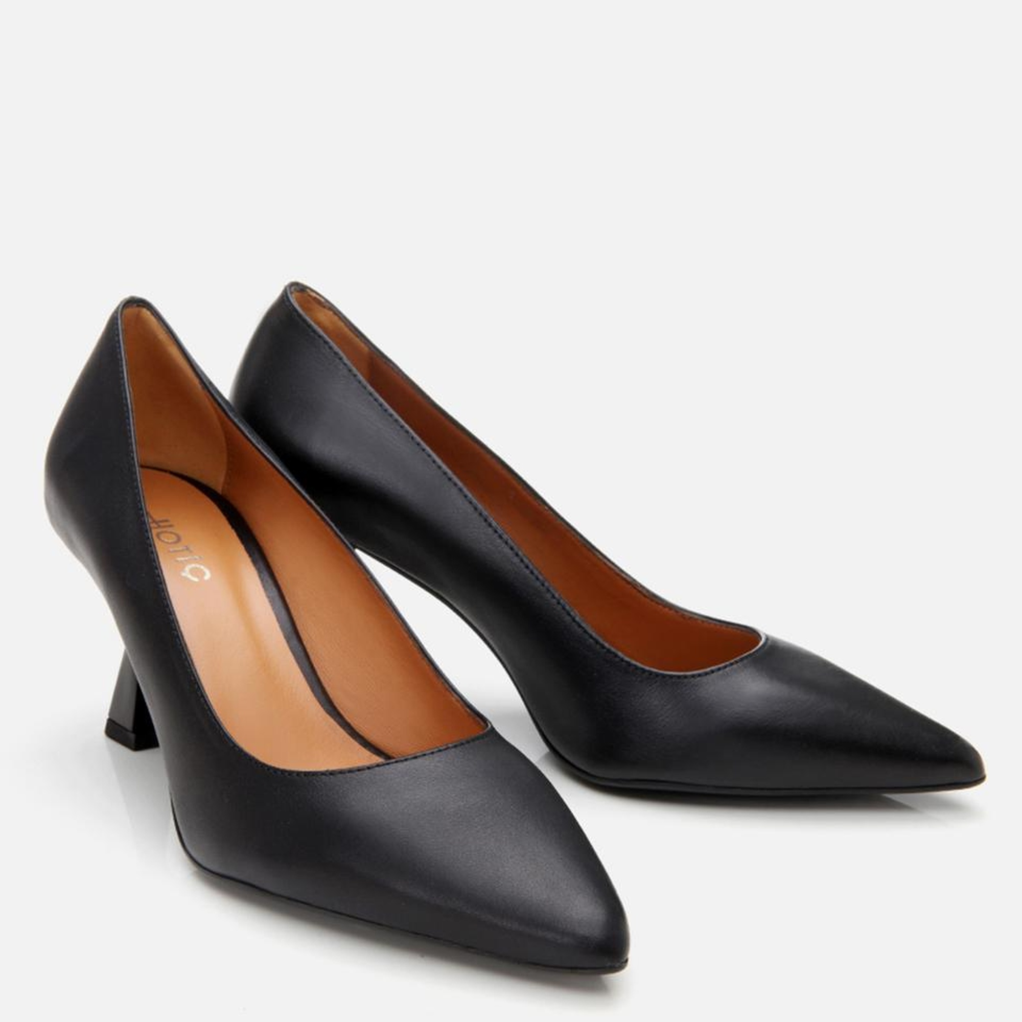 Kadın Deri Siyah Esnek Tabanlı Stiletto