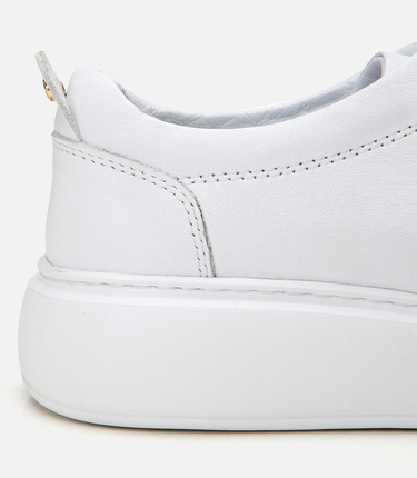  Kadın Deri Beyaz Kalın Tabanlı Spor Ayakkabı