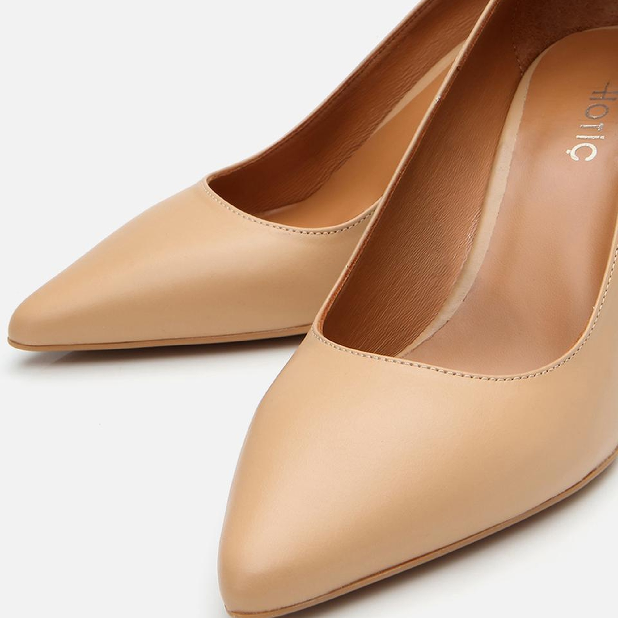 Kadın Deri Bej Esnek Tabanlı Stiletto