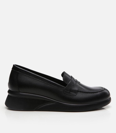  Kadın Deri Siyah Loafer
