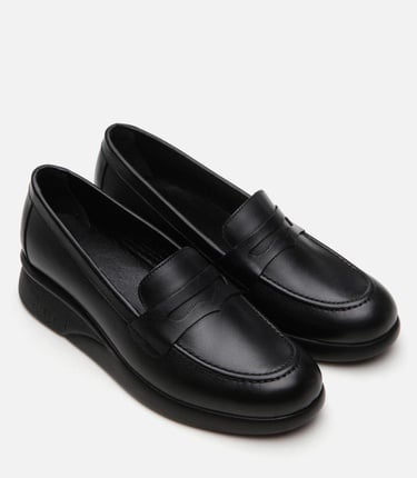  Kadın Deri Siyah Loafer