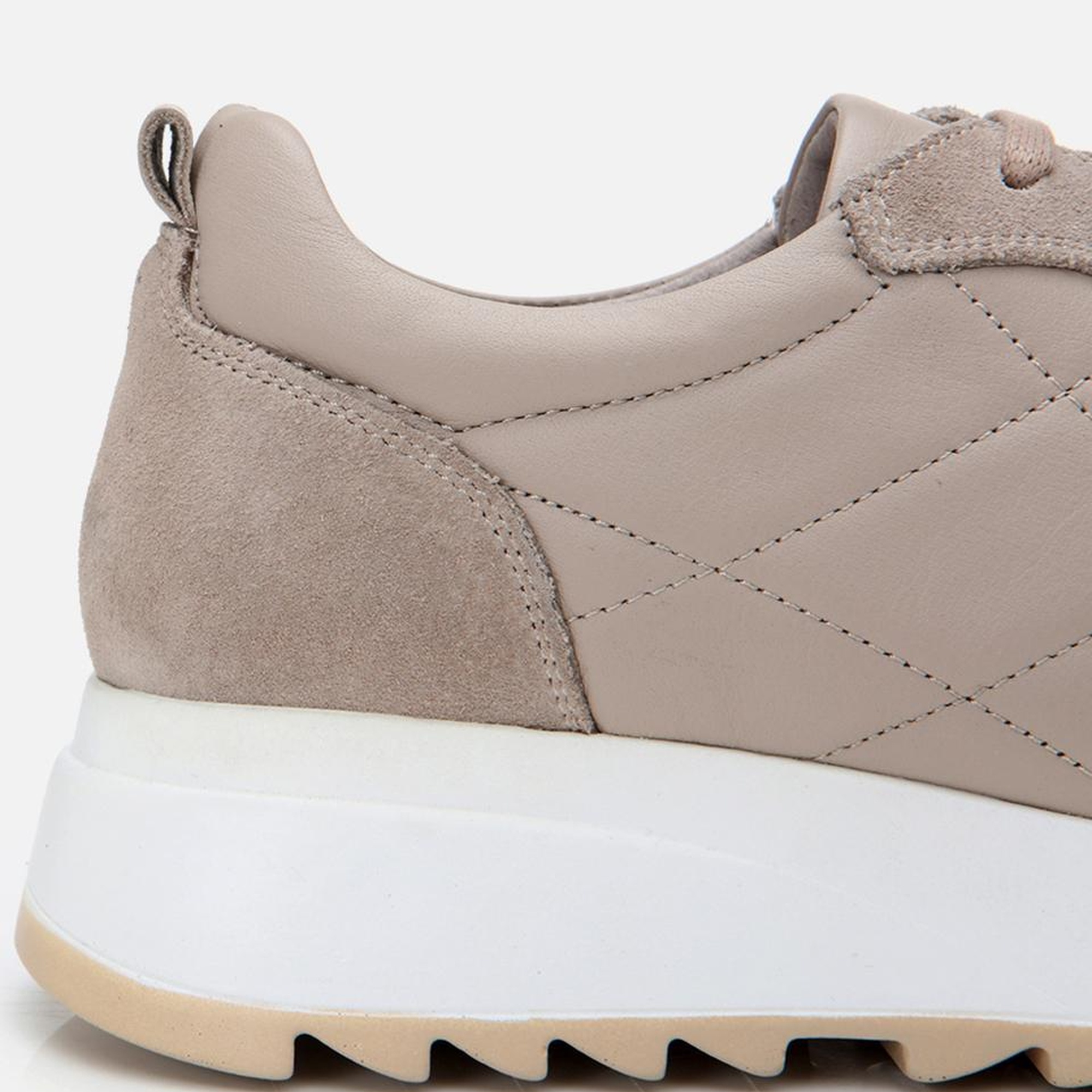 Kadın Deri Vizon Kalın Tabanlı Spor Ayakkabı