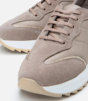  Kadın Deri Vizon Kalın Tabanlı Spor Ayakkabı