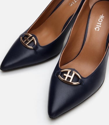  Kadın Deri Lacivert Stiletto