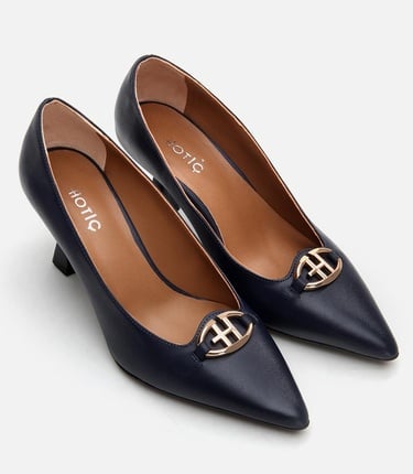  Kadın Deri Lacivert Stiletto