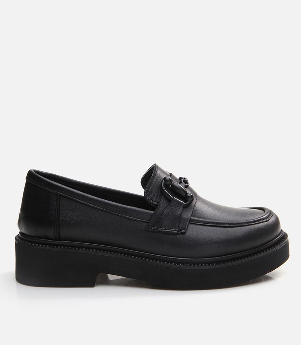  Kadın Deri Siyah Loafer