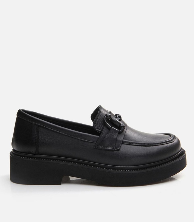  Kadın Deri Siyah Loafer