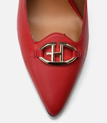  Kadın Deri Kırmızı Stiletto
