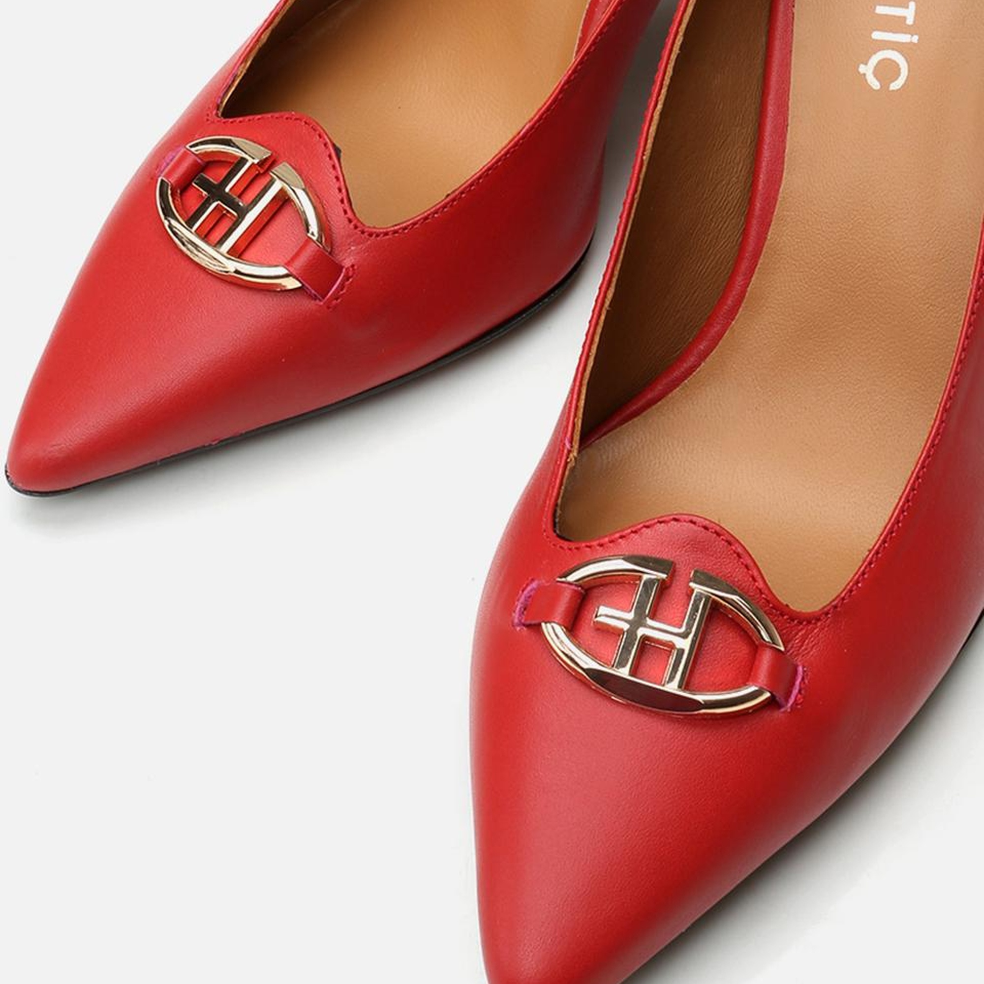 Kadın Deri Kırmızı Stiletto