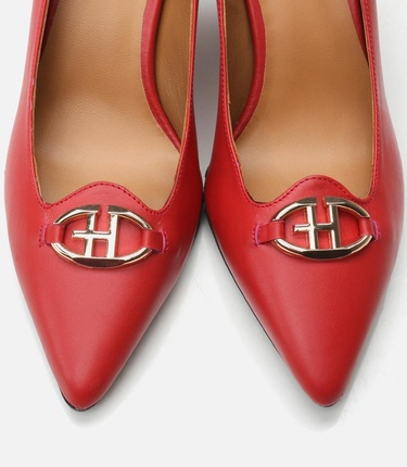  Kadın Deri Kırmızı Stiletto