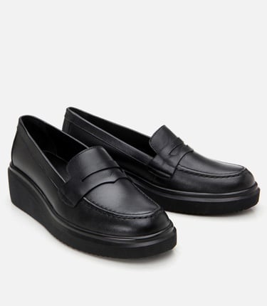  Kadın Deri Siyah Loafer