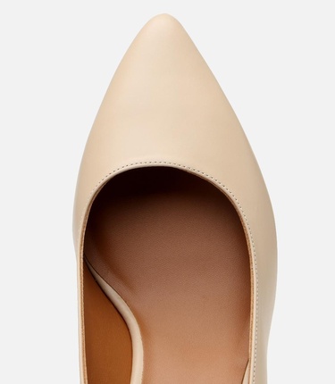  Kadın Deri Bej Esnek Tabanlı Stiletto