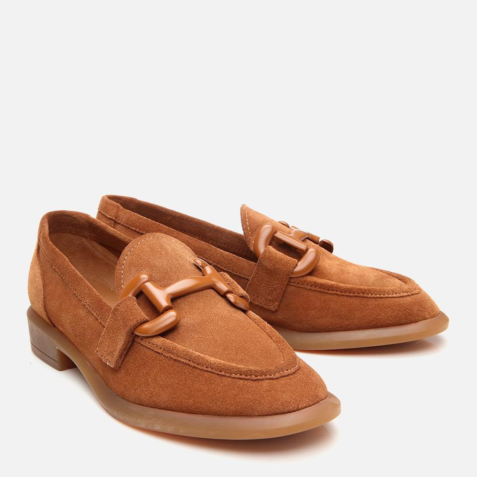 Kadın Süet Deri Taba Esnek Tabanlı Günlük Loafer