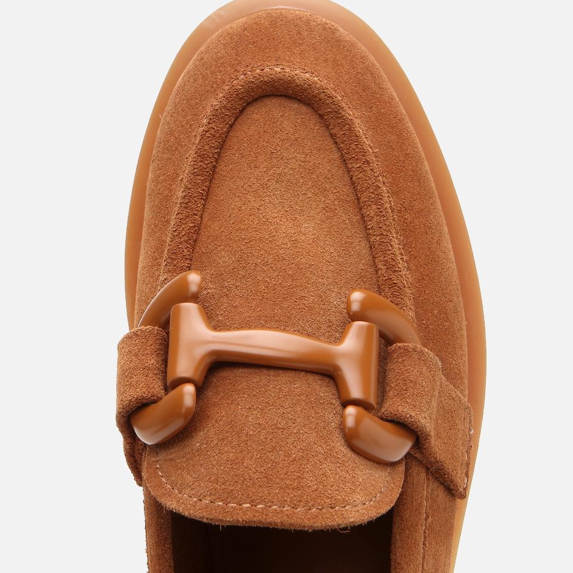 Kadın Süet Deri Taba Esnek Tabanlı Günlük Loafer