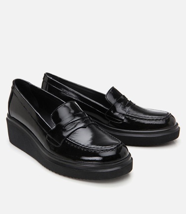  Kadın Deri Siyah Loafer