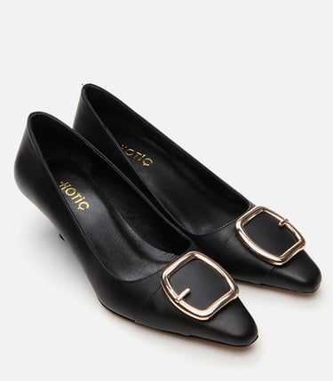  Kadın Deri Siyah Stiletto