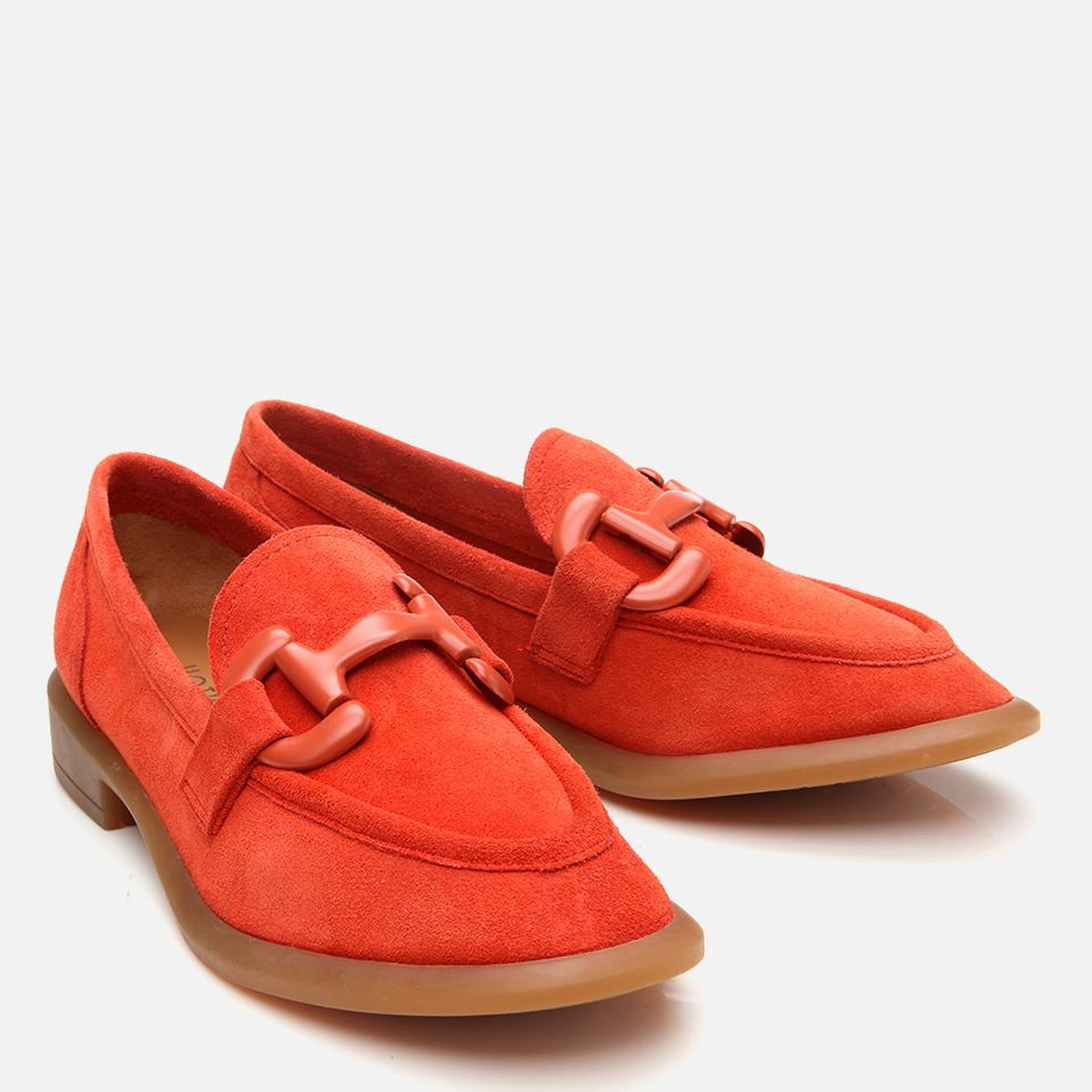 Kadın Süet Deri Turuncu Esnek Tabanlı Günlük Loafer