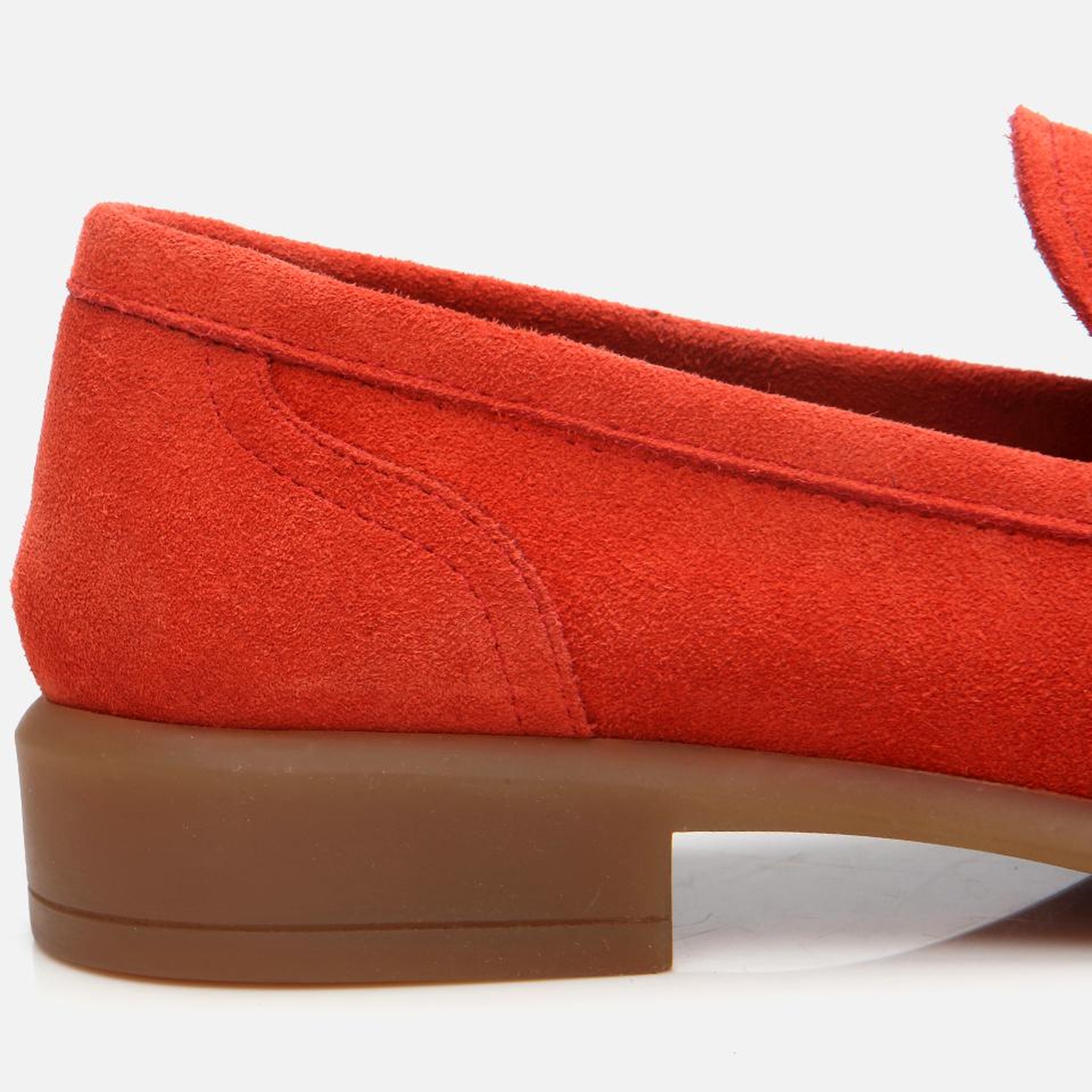 Kadın Süet Deri Turuncu Esnek Tabanlı Günlük Loafer