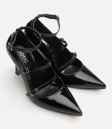  Kadın Mary Jane Siyah Stiletto