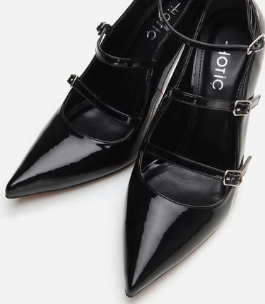  Kadın Mary Jane Siyah Stiletto