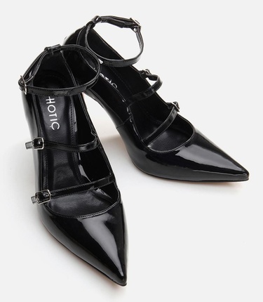  Kadın Mary Jane Siyah Stiletto