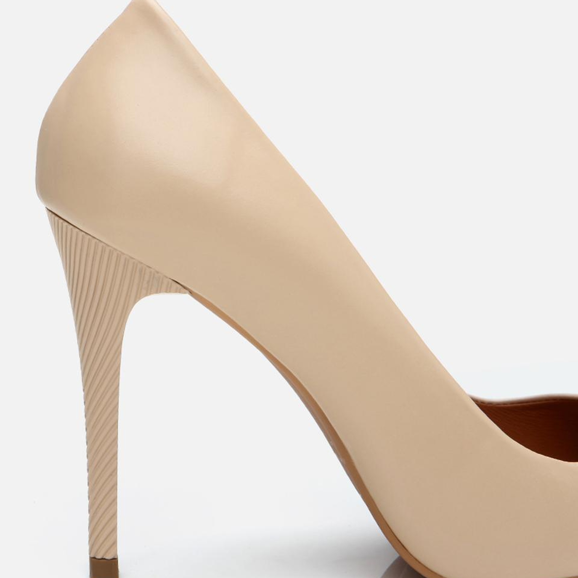 Kadın Deri Pudra Yüksek Topuklu Stiletto