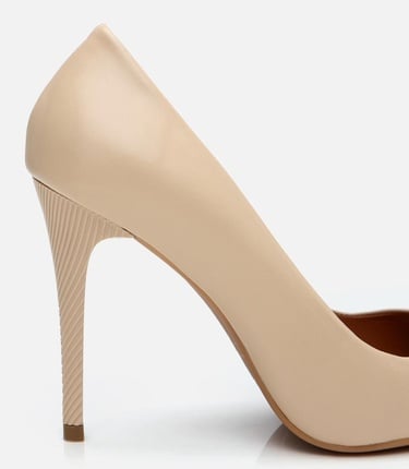  Kadın Deri Pudra Yüksek Topuklu Stiletto