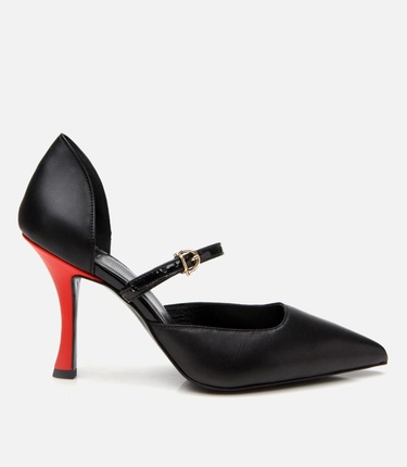  Kadın Rugan Deri Kemerli Stiletto