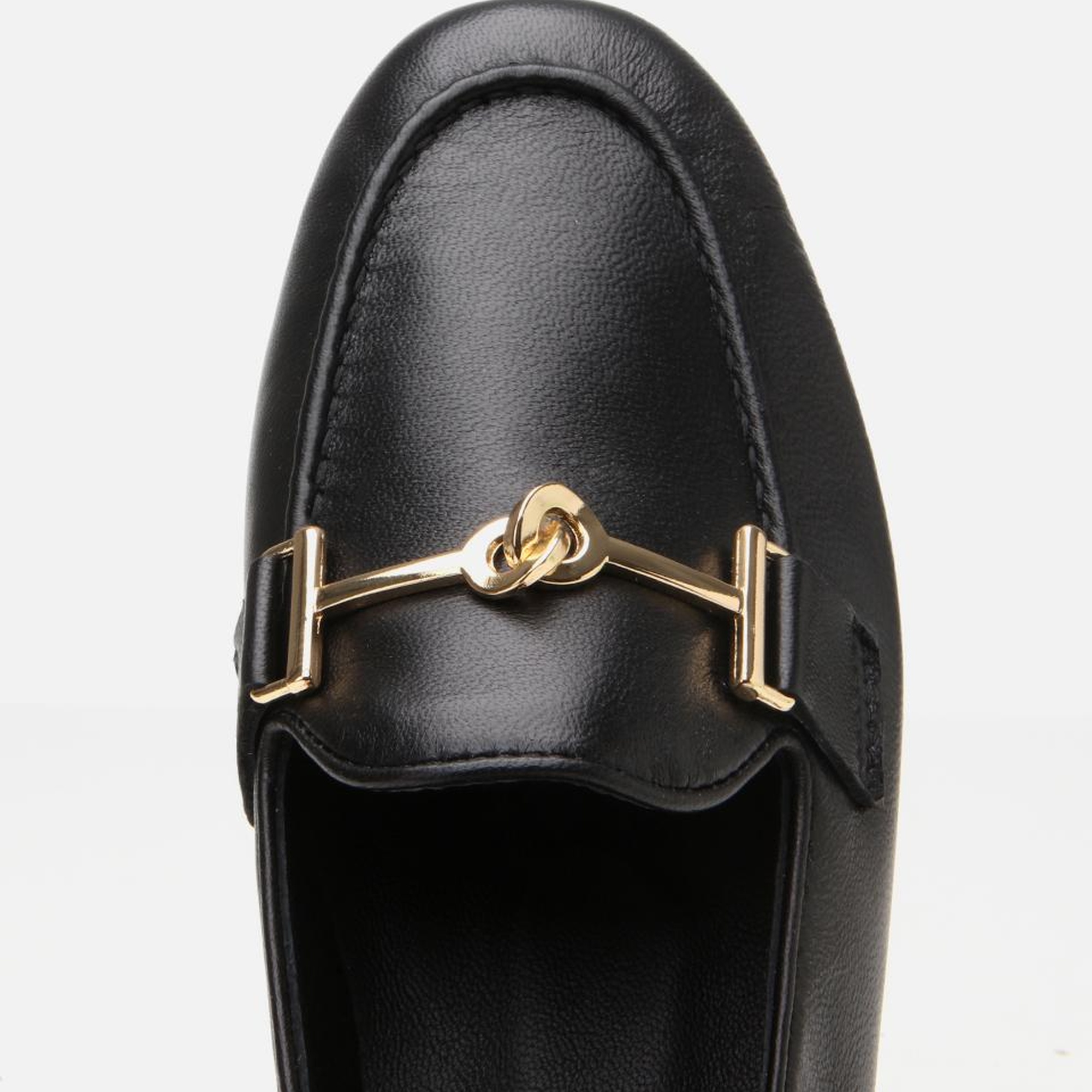 Kadın Deri Siyah Tokalı Klasik Loafer