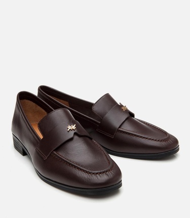  Kadın Deri Kahverengi Esnek Tabanlı Klasik Loafer