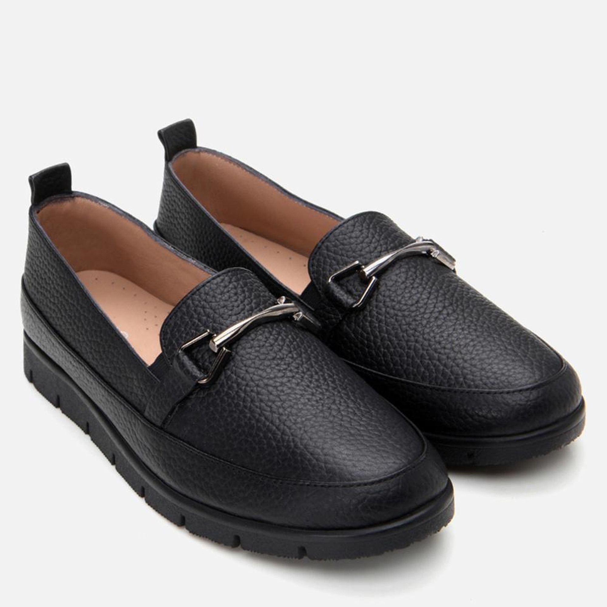 Kadın Deri Siyah Tokalı Loafer